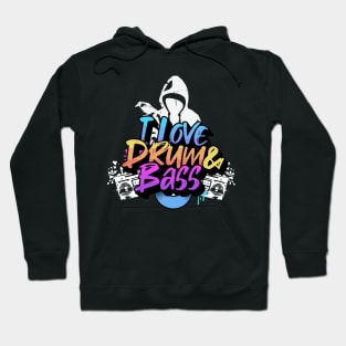 DRUM & BASS  - I LOVE old school hood (white) Hoodie